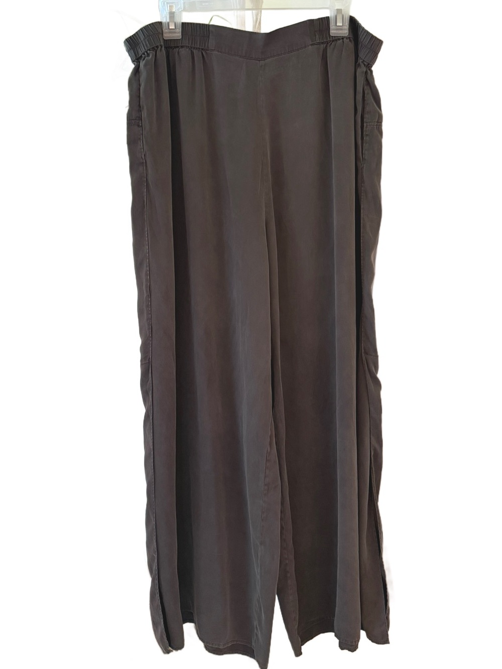 Lunya Washable Mulberry Silk High Rise Wide Leg Pants Charcoal Plus Size 2X EUC